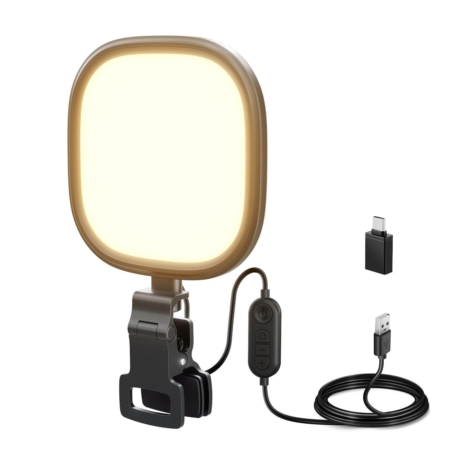 Neewer Videoleuchte NL10 5" 10W LED Streaming Licht, Edge Lit Clip on USB Tischlampe, zweifarbige, für Monitor Laptop Computer Webcam Videokonferenzen