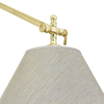 Licht-Erlebnisse Deckenleuchte SNODO, ohne Leuchtmittel, Deckenlampe Echt-Messing Stoff Beige E27 Handarbeit Wohnzimmer