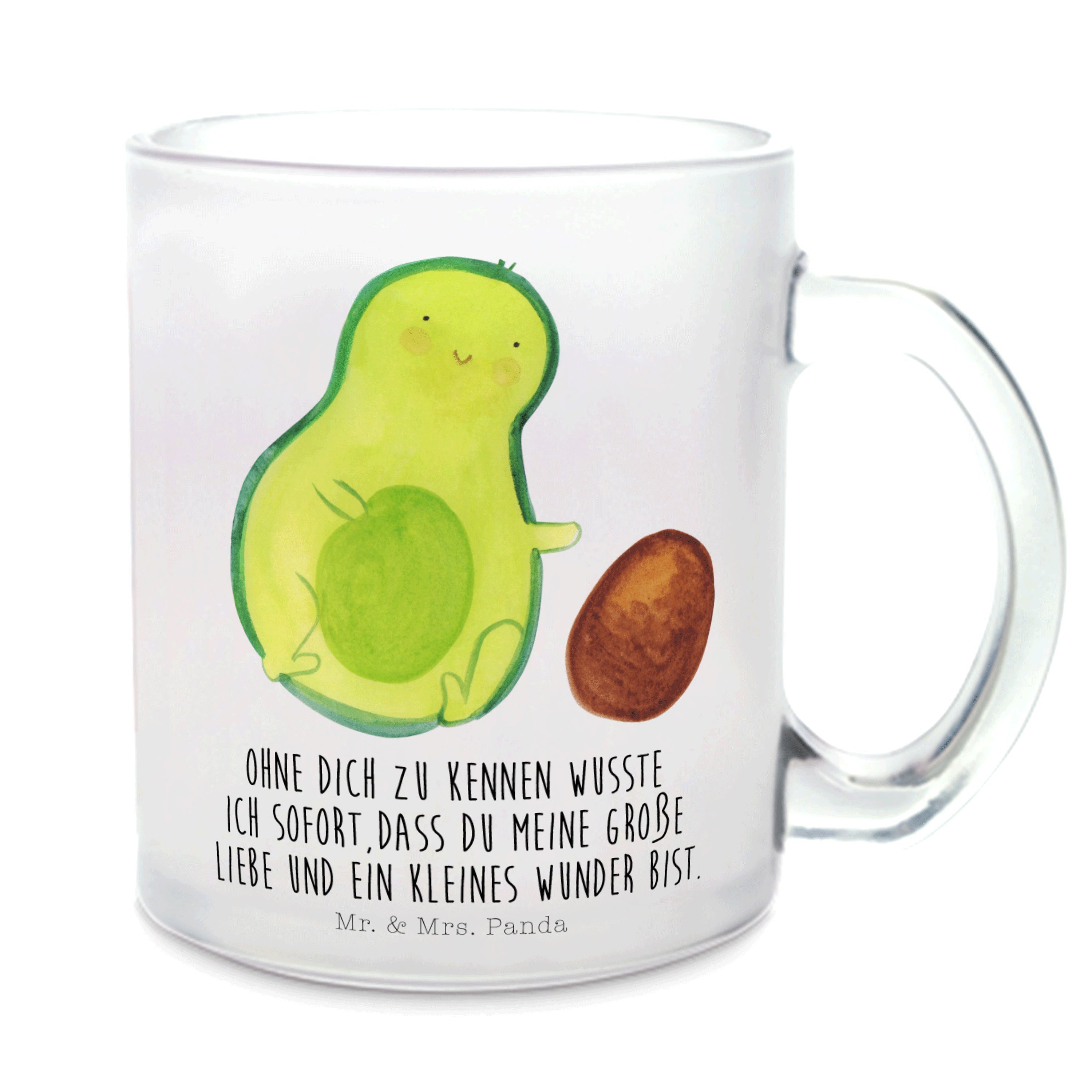 Mr. & Mrs. Panda Teeglas »Avocado rollt Kern Transparent Geschenk
