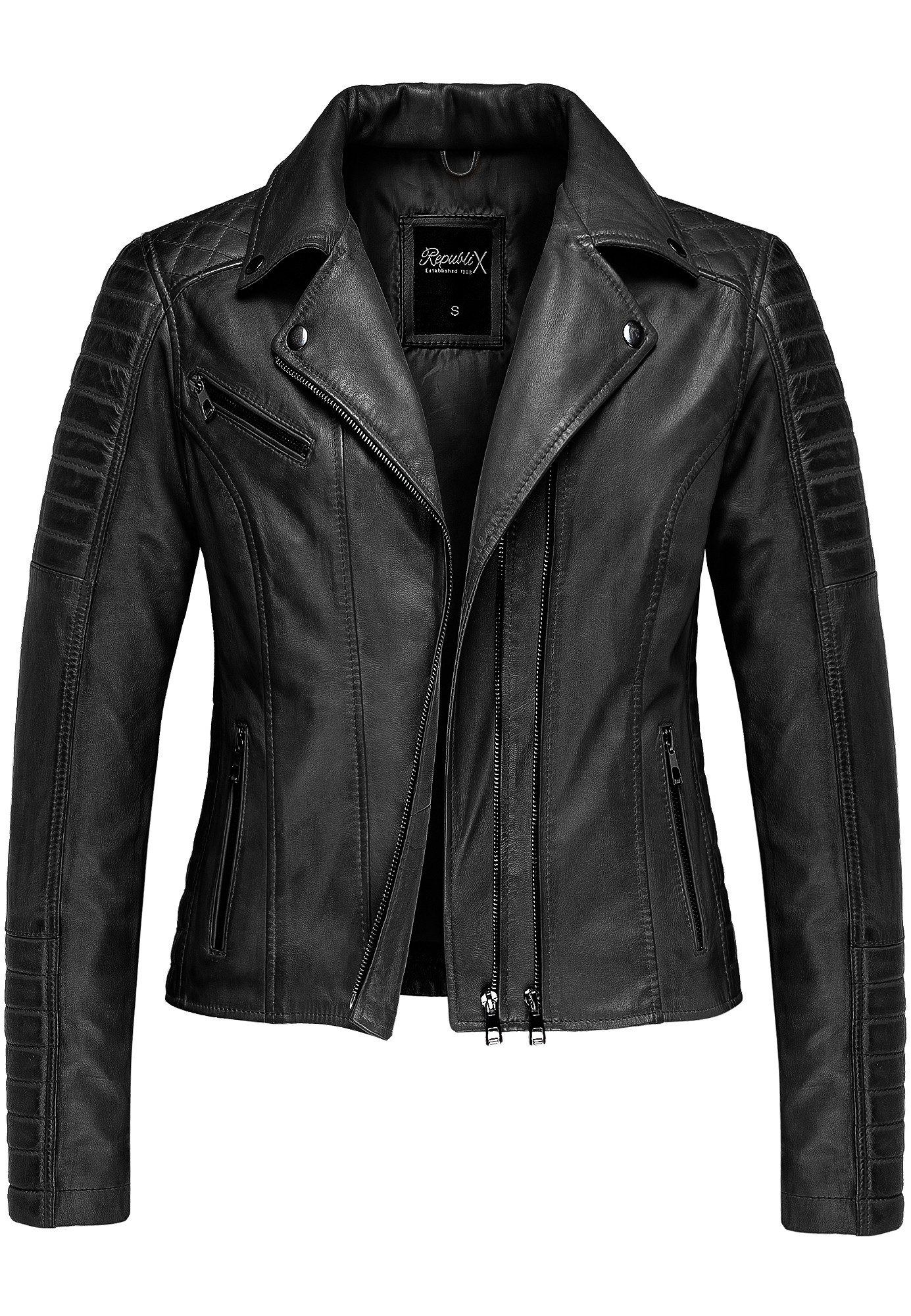 Bohmberg Herrenlederjacke 'TOKYO' In Croco-Optik - Bikerjacke Aus Rindleder