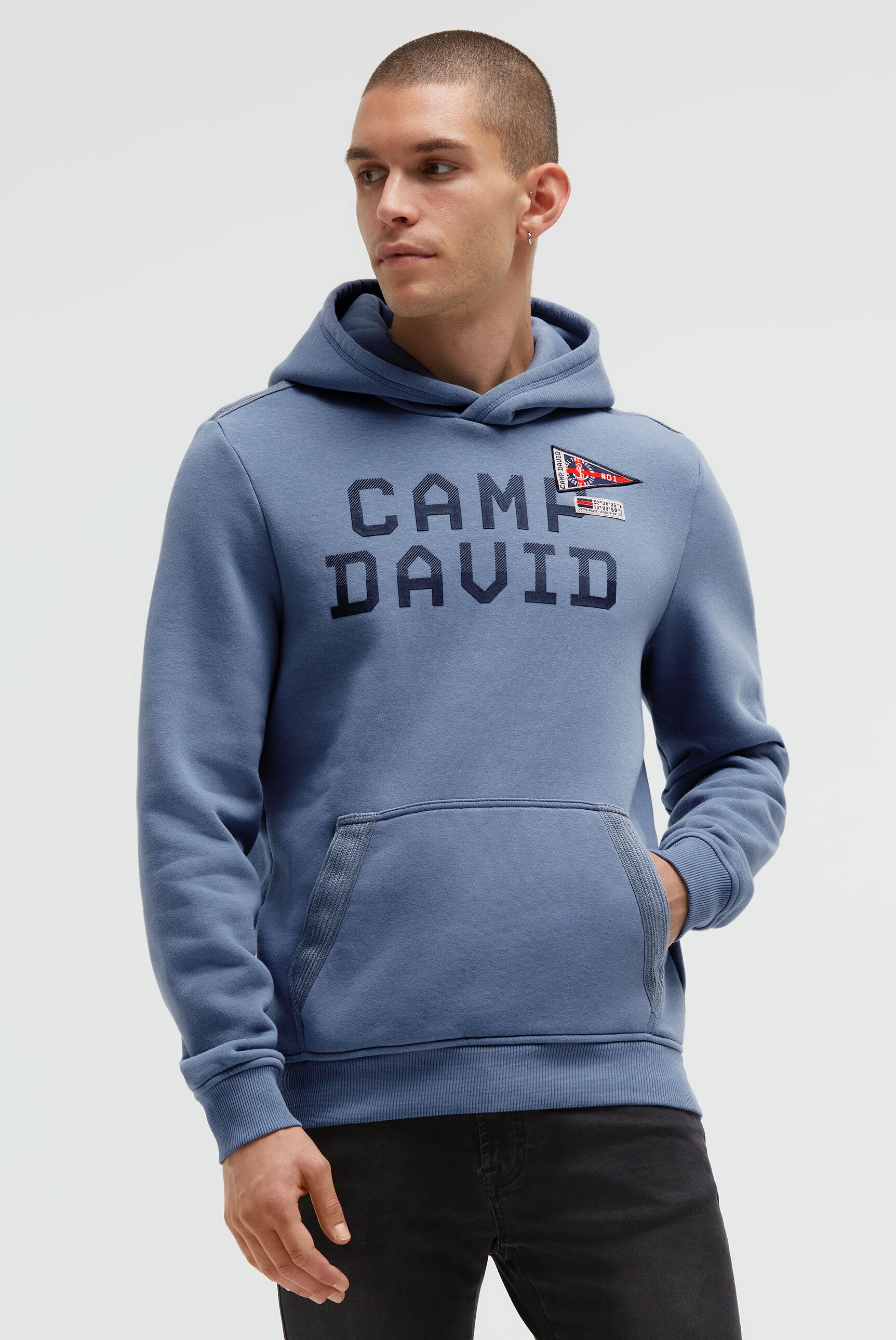 CAMP DAVID Kapuzensweatshirt mit Rippbündchen