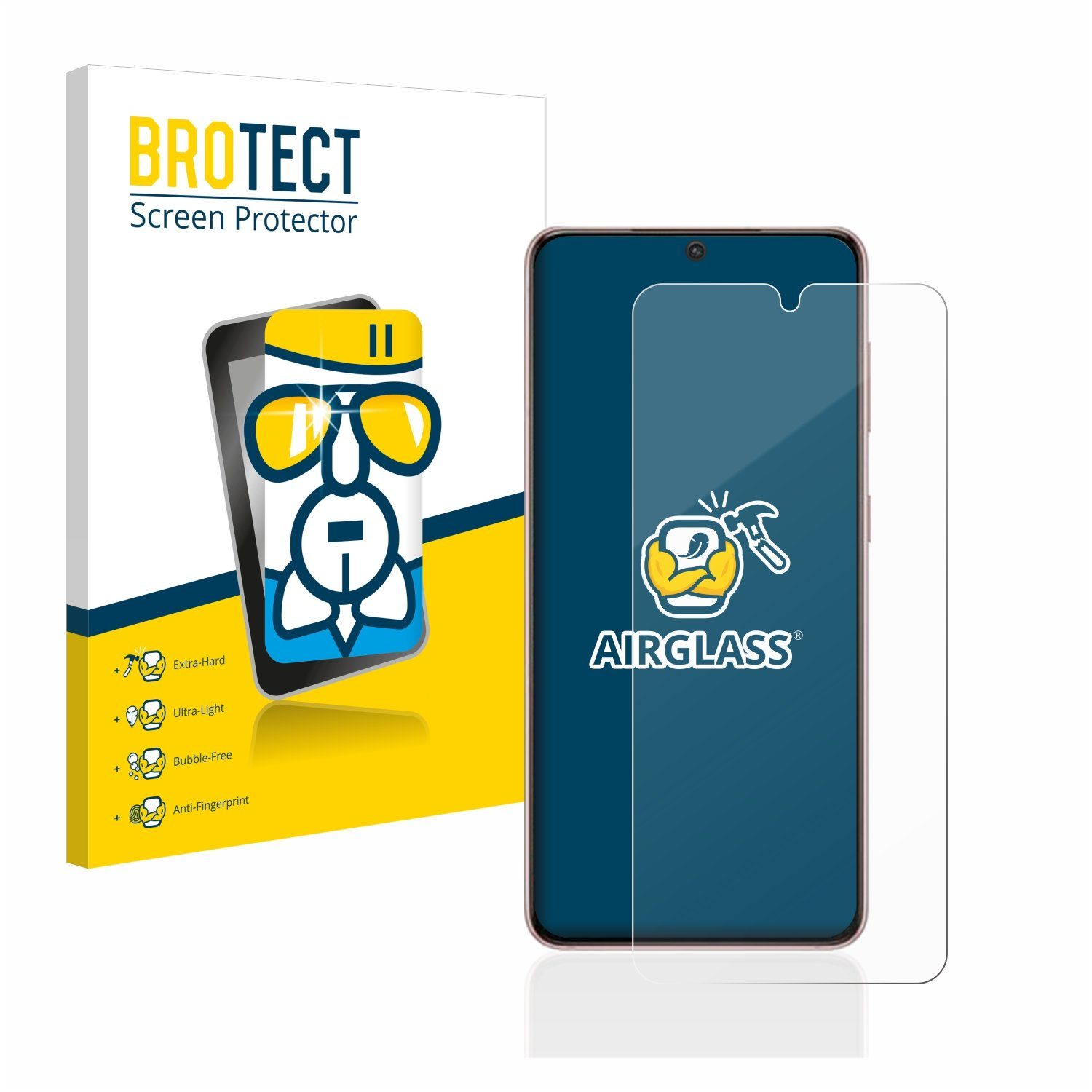 BROTECT Displayschutzglas Folie für Samsung Galaxy S21 5G, Schutzfolie Glas Panzer Display Schutz klar