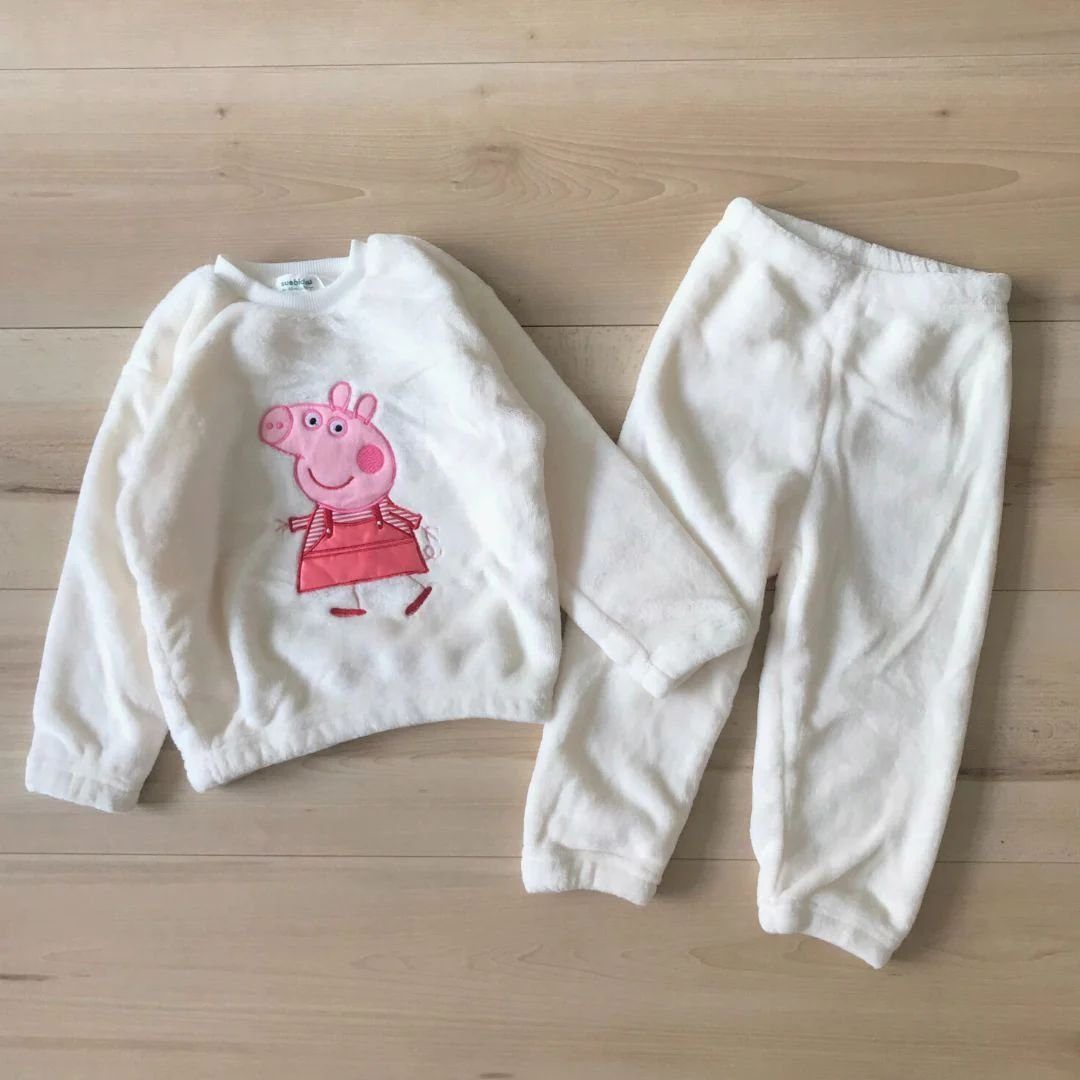 suebidou Hausanzug Für Mädchen Outfit Set Anzug Peppa Wutz Jogginganzug (110 tlg) weiß