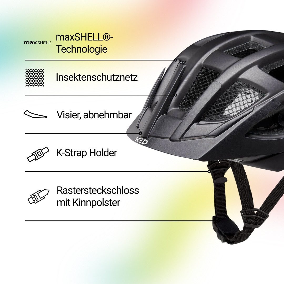 KED Fahrradhelm Kailu Jugend MTB Helm, Mit K-FIT Anpassungssystem Und Sicherer Gurtführung