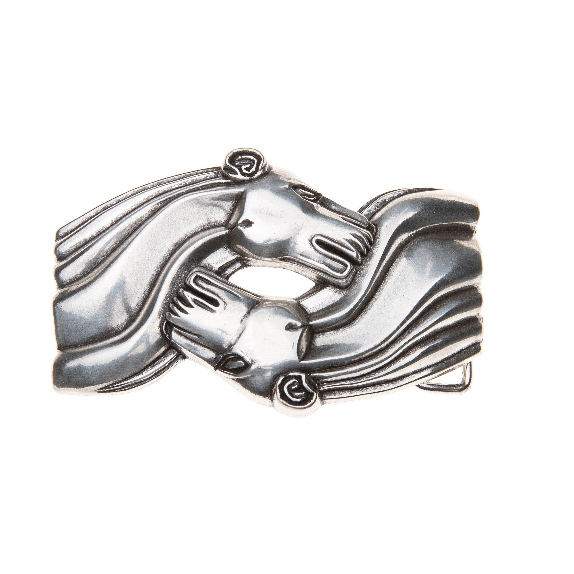 Cassandra Accessoires Gürtelschnalle Wechselschnalle Gürtelschließe Buckle "Equestrian Love" mit stilisierten Pferdeköpfen