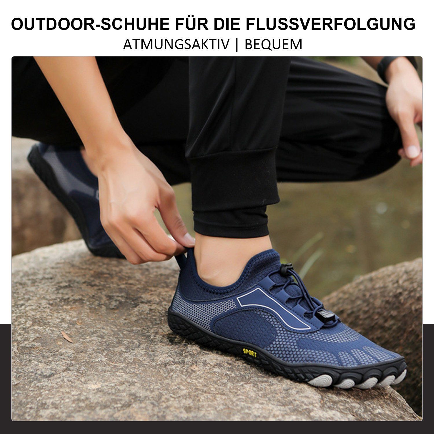 Damen Barfußschuhe Daisred Minimalistische Traillaufschuhe Herren Blau Barfußschuh
