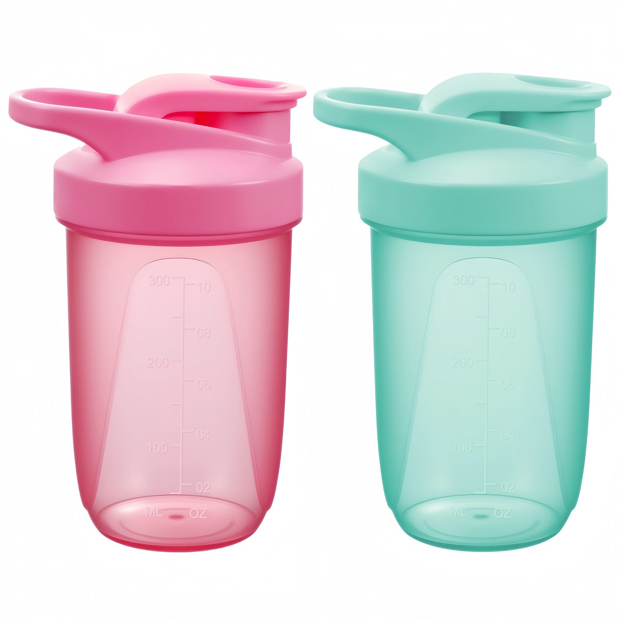 FOUORTUNATE-BEE Protein Shaker Shaker 2er Set 400ml Protein Shaker mit Skala Fitness Becher, Shaker für Fitness Studio Büro Reisen Protein Shake Smoothie