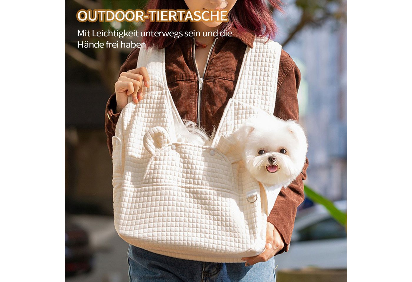 Thumbnail - Refttenw Tiertransporttasche Verstellbarer Haustier-Front-Rucksack,Hundetasch,atmungsaktiv