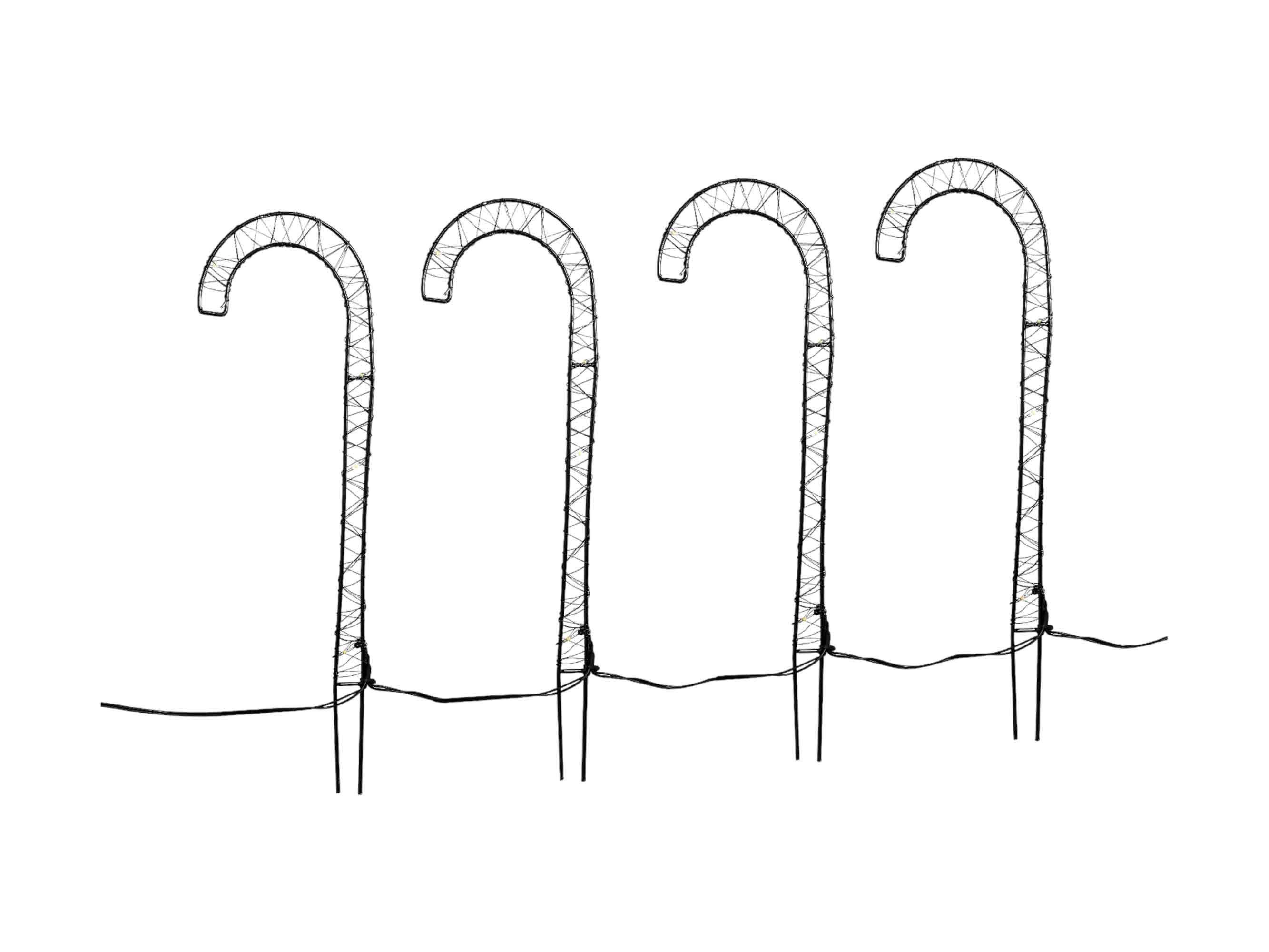 Haushalt International Gartenstecker (1-St., 4-teilig) Zuckerstangen schwarz 35cm Trafo IP44