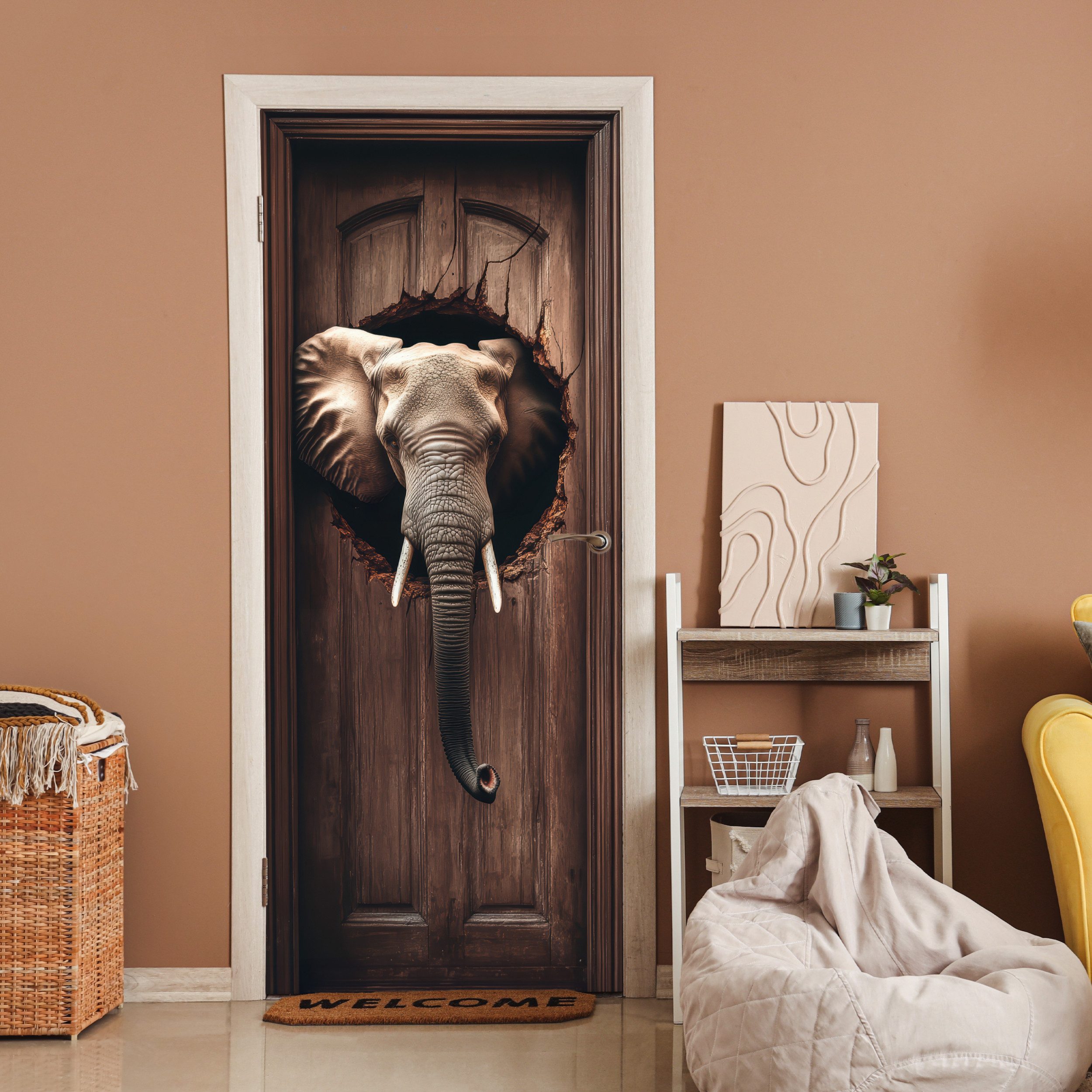 MuchoWow Türtapete Elefant - Durchsichtig - günstig online kaufen