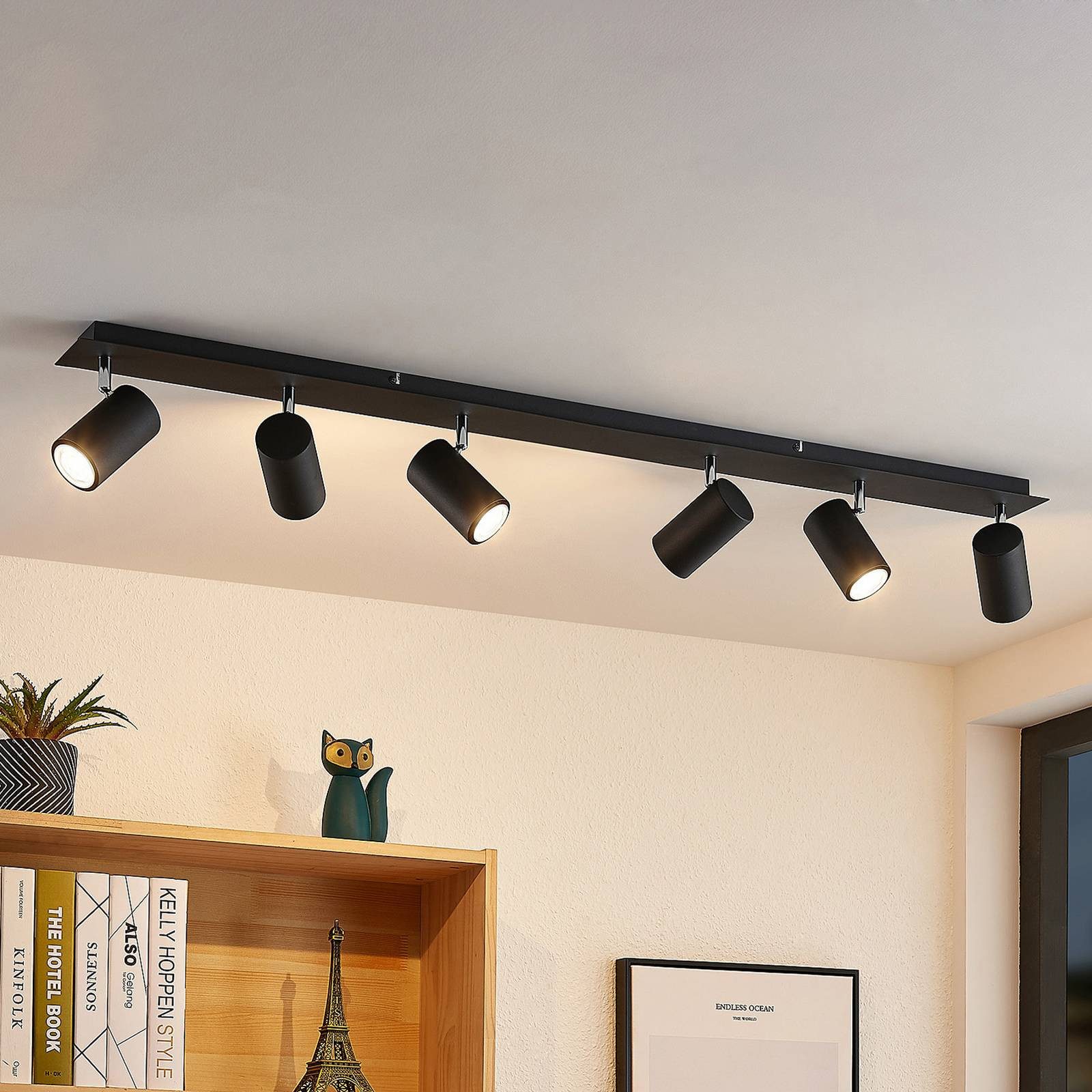 Lindby Deckenstrahler Joffrey, Metall, Schwarz IP20, 6 x 10 W LED