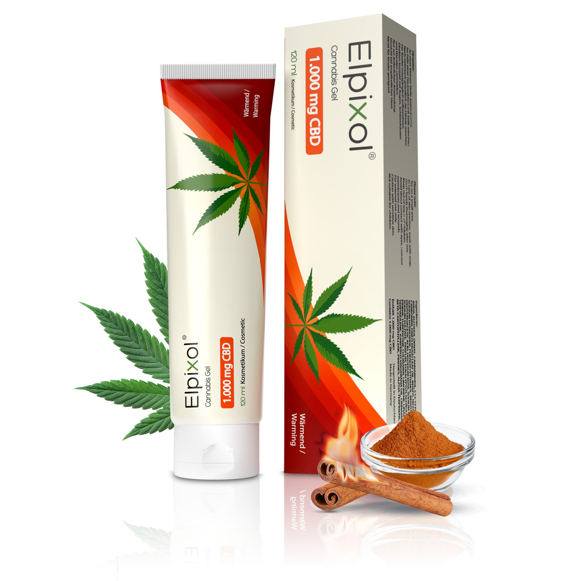 Elpixol® Körpergel Cannabis Gel mit 1.000 mg CBD – wärmend mit Latschenkiefernöl & Zimtöl ideal bei Kältegefühlen und Verspannungen – Ohne Rückstände