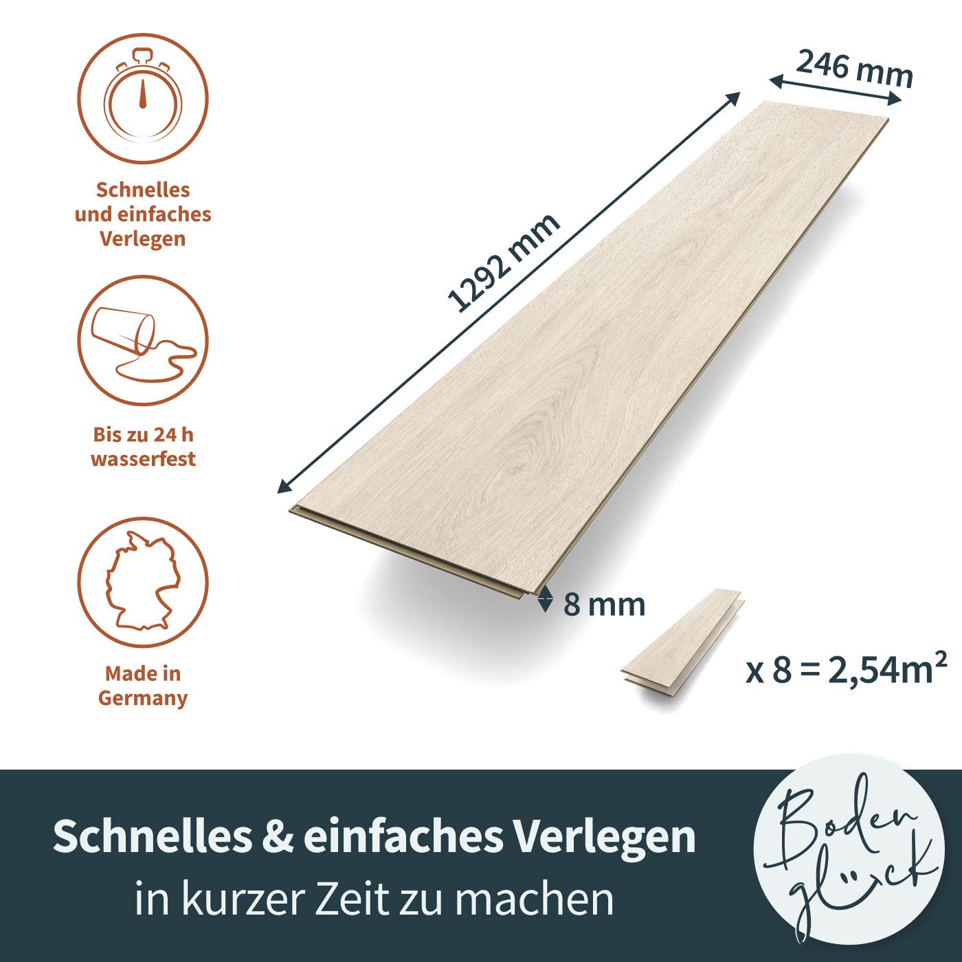 Bodenglück Laminat Deluxe Kollektion Dielen in günstig online kaufen
