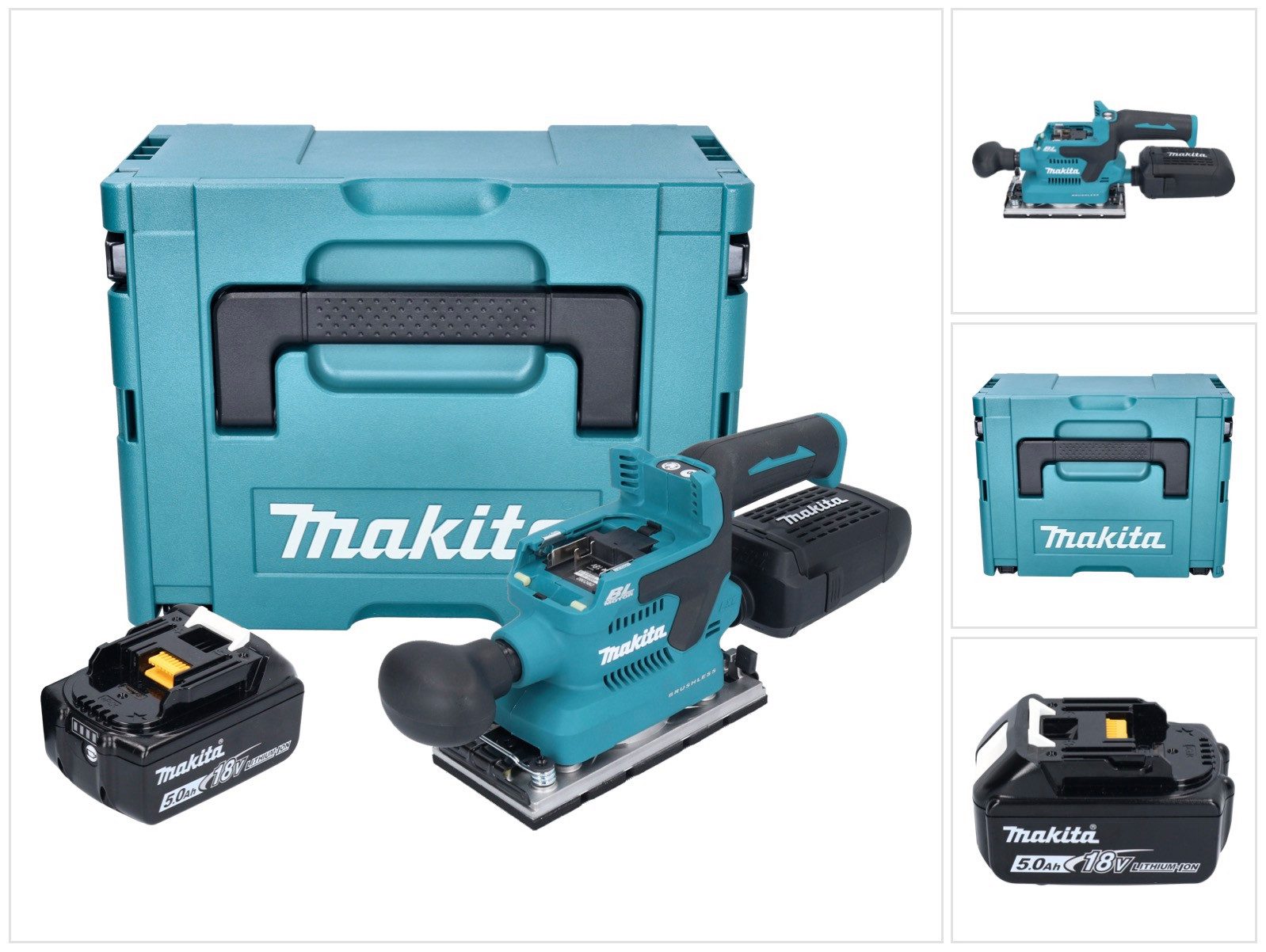 Exzenterschleifer DBO 382 T1J Schwingschleifer 18 V 93 x 185 mm + 1x Akku 5 Ah + Makpac