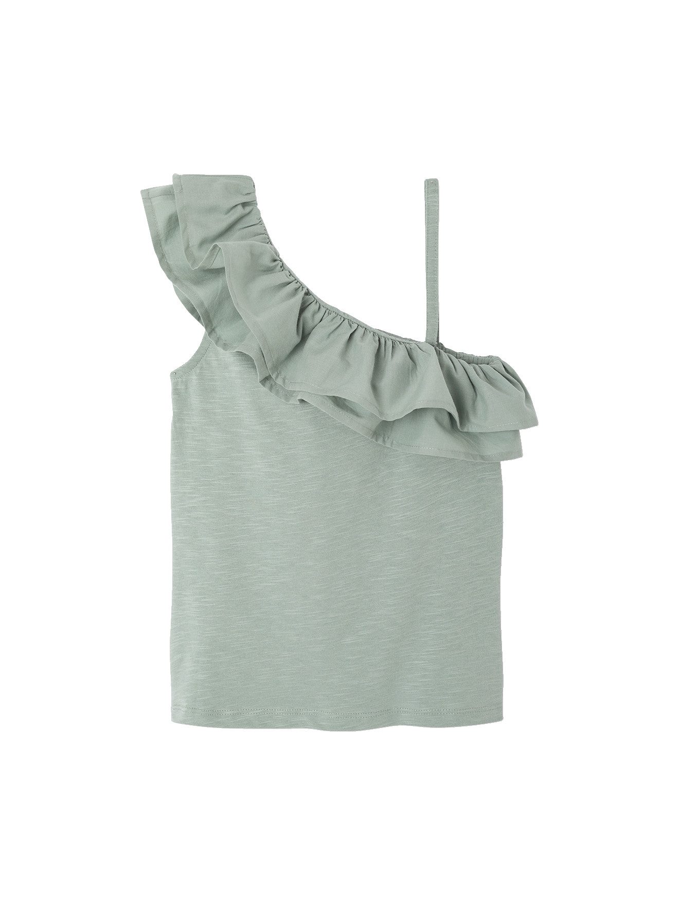 vertbaudet Kurzarmshirt Asymmetrisches Mädchen Volant-Top