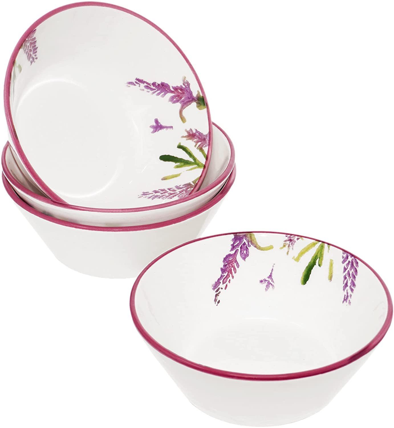 Lashuma Müslischale Lavendel, Keramik, (Set, 4-tlg), Dessertschalen rund Ø 14 cm, türkisches Servierschüssel Set