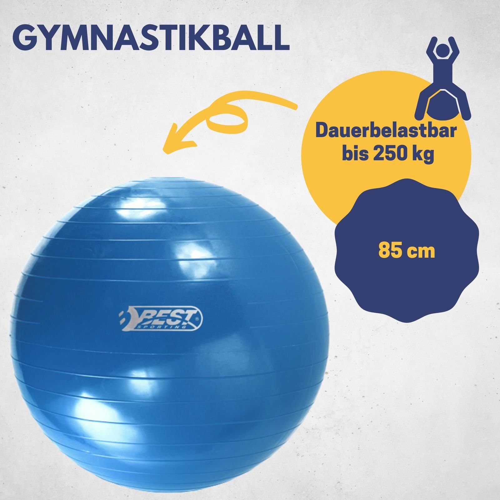 Rehabilitationseinheiten oder zum praktische Sitzmöglichkeit. I und Die Gymnastikball Trainingsball Belastung Für 250 kg Unisex und Ganzkörpertraining, Best Ball Hause, für Gymnastikbälle Pilates oder I Fitnessball Rehabilitationseinheiten als 75cm ideal sind Therapie- bis belastbar bis I I 65cm, 250kg Sporting Therapie- Sitzball und maximal – blau Erwachsene I 85cm zu für