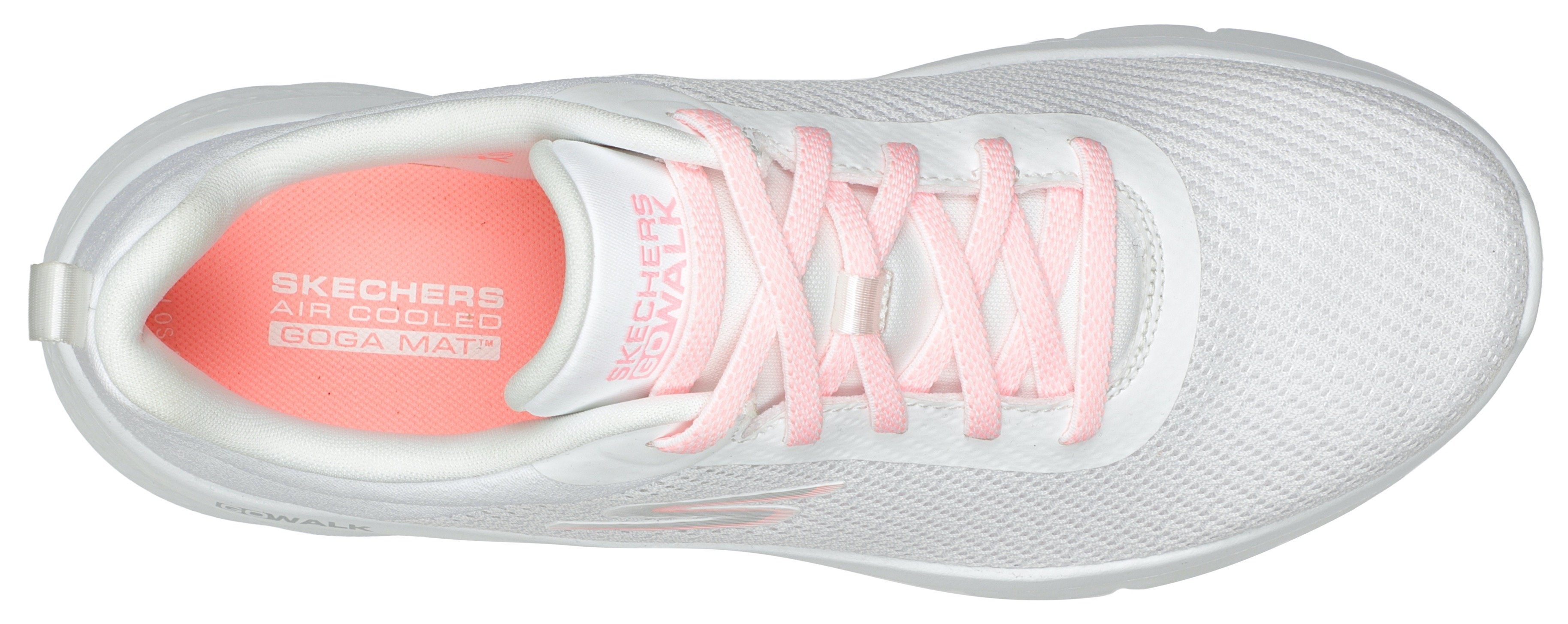 Skechers GO WALK FLEX ALANI Sneaker Maschinenwäsche geeignet weiß-rosa für Slip-On