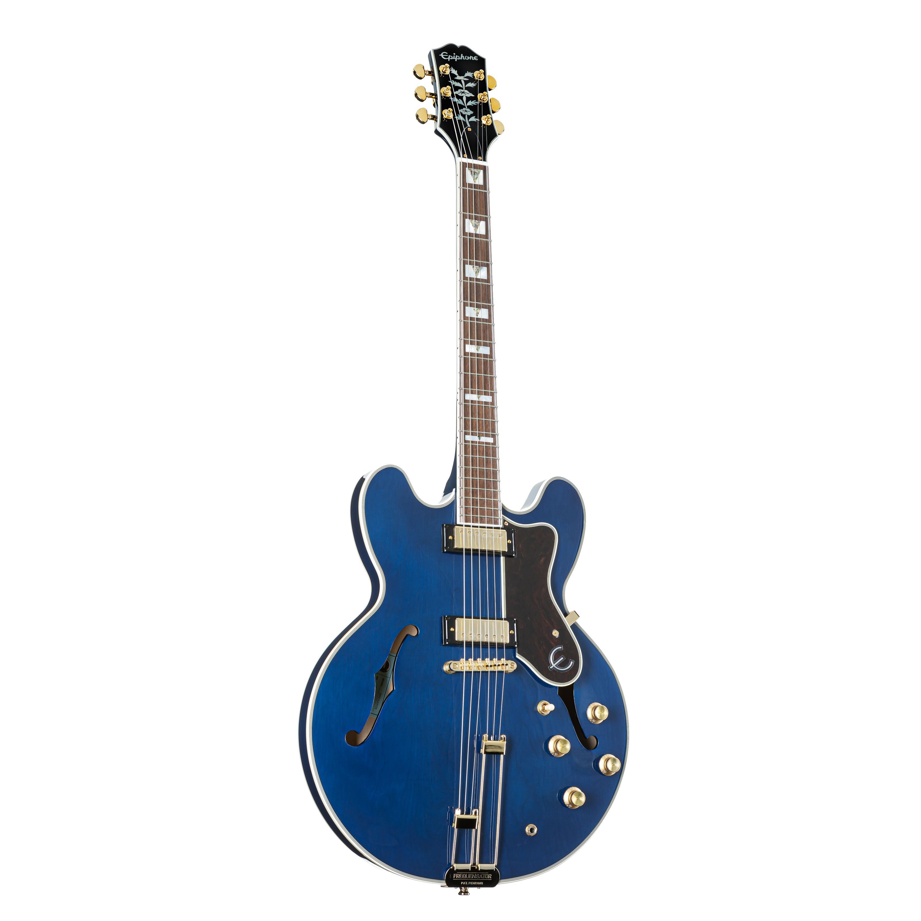 Epiphone Halbakustik-Gitarre, Halb-Akustik Gitarren, Semi Hollow-Modelle, Sheraton Viper Blue - Halbakustik Gitarre