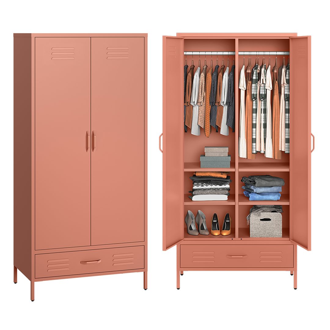 skølm Kleiderschrank Atria (Metall Kleiderschrank) Doppeltür mit Schublade, günstig online kaufen