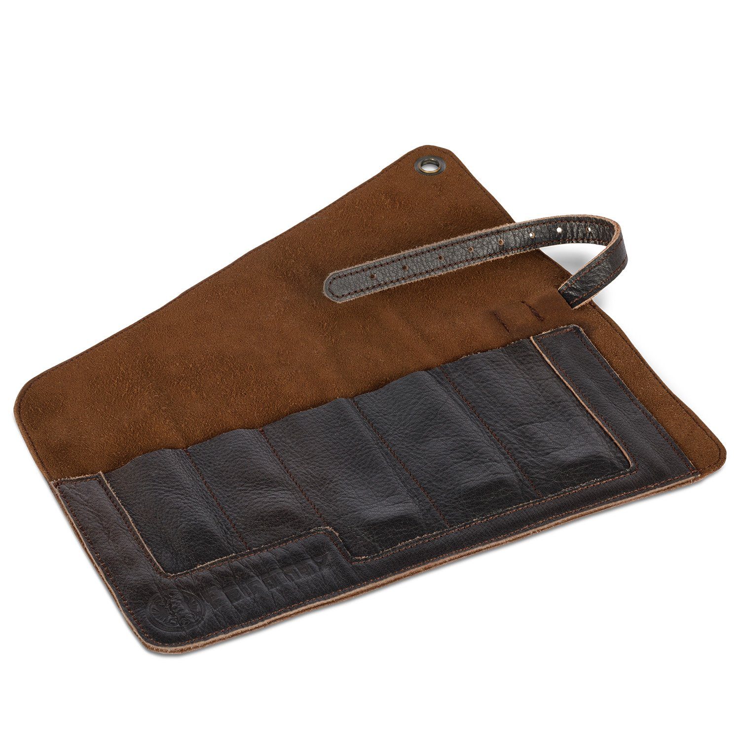 Petromax Aufbewahrungstasche Bestecktasche aus Leder für Camping Outdoor Besteck (1-tlg), echt Rindsleder mit Riemen und Metallöse