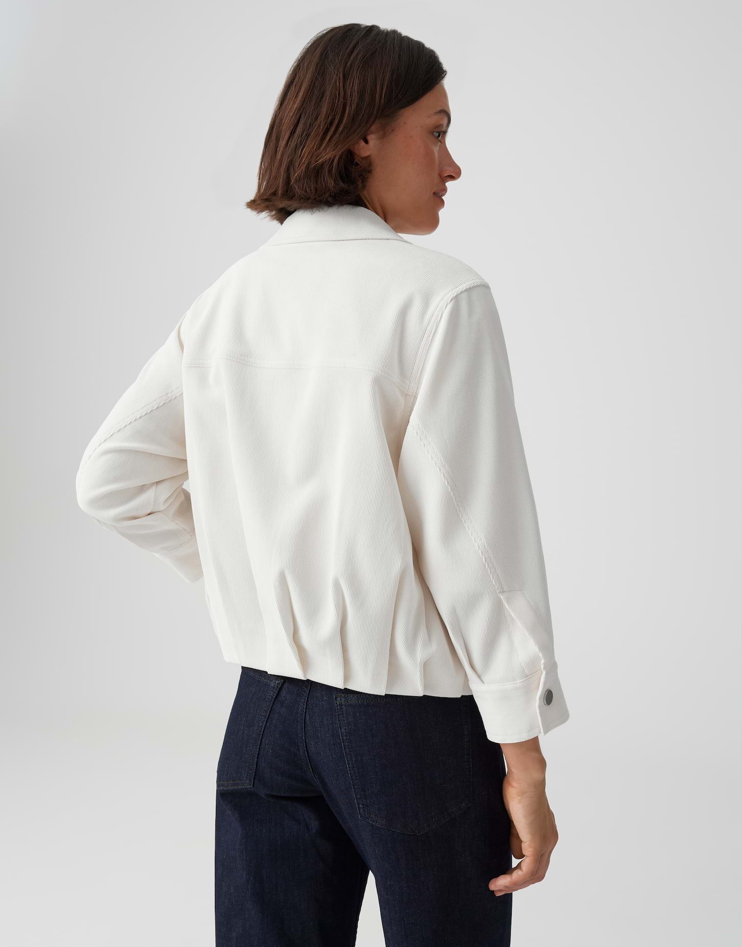 OPUS Cordjacke Cordjacke mit Ballonsaum Regular Fit