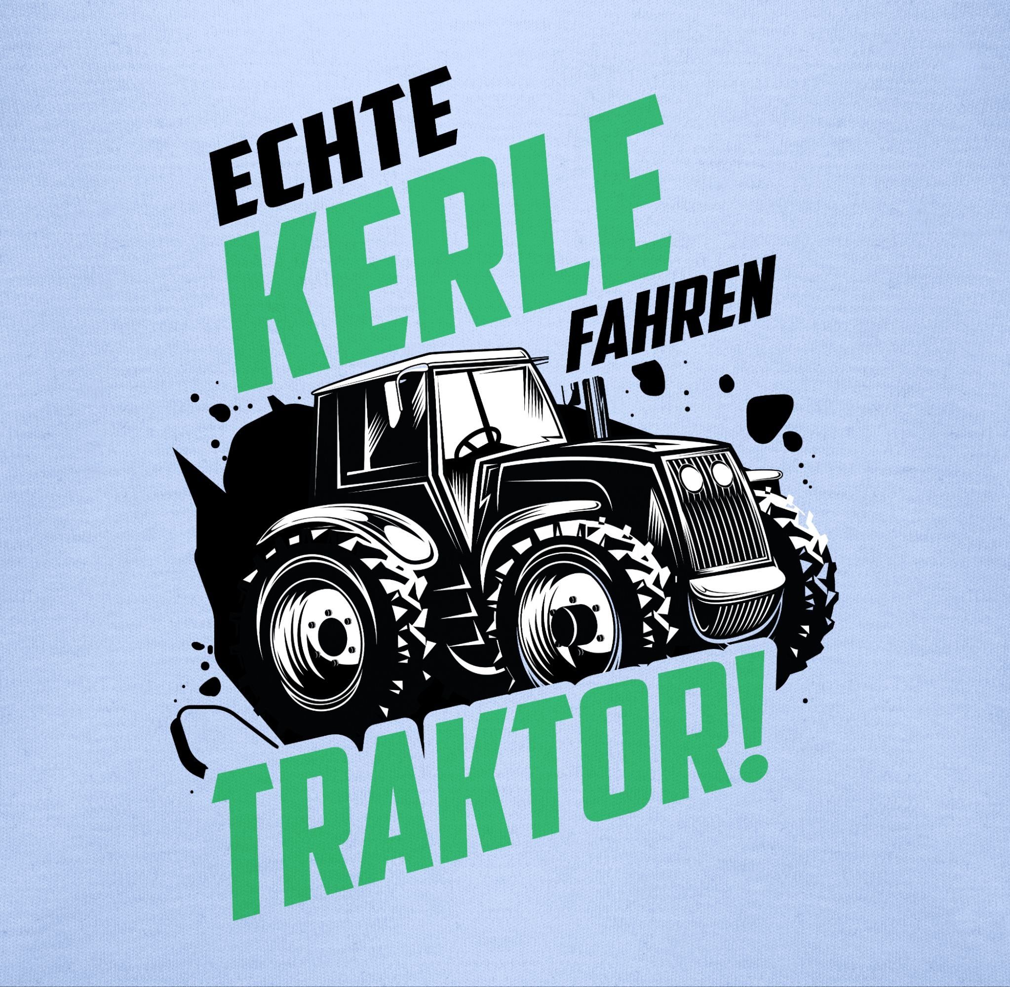 Shirtracer Shirtbody Echte Kerle und Trecker 3 Traktor Geschenk Traktor Bagger Babyblau fahren Co. Landwirt Baby Bauer