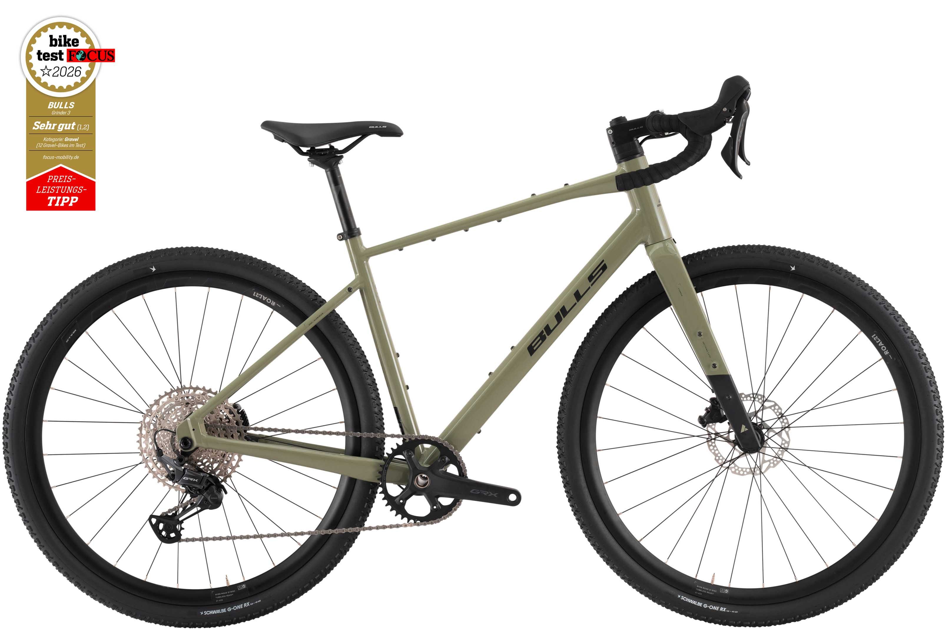 Bulls Gravelbike Bulls Grinder 3 grün 2026, 12 Gang SHIMANO GRX RD-RX822, Kettenschaltung
