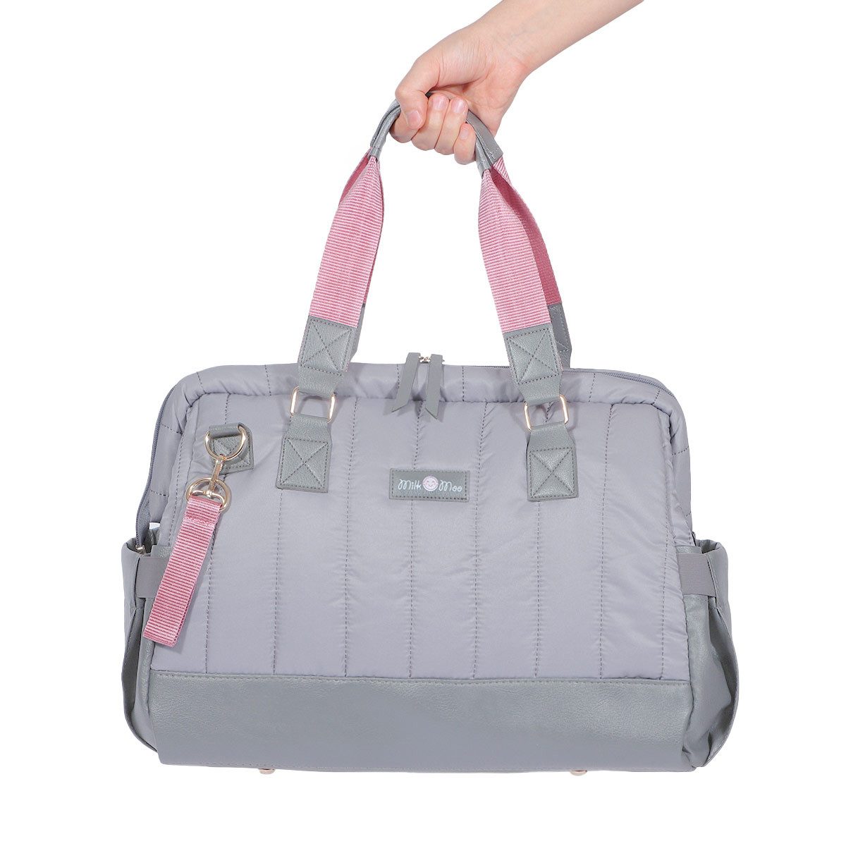 MILK&MOO Wickeltasche Baby Wickeltasche mit Mehrere Fächer, Ink. Kinderwagenriemen, Antrasit