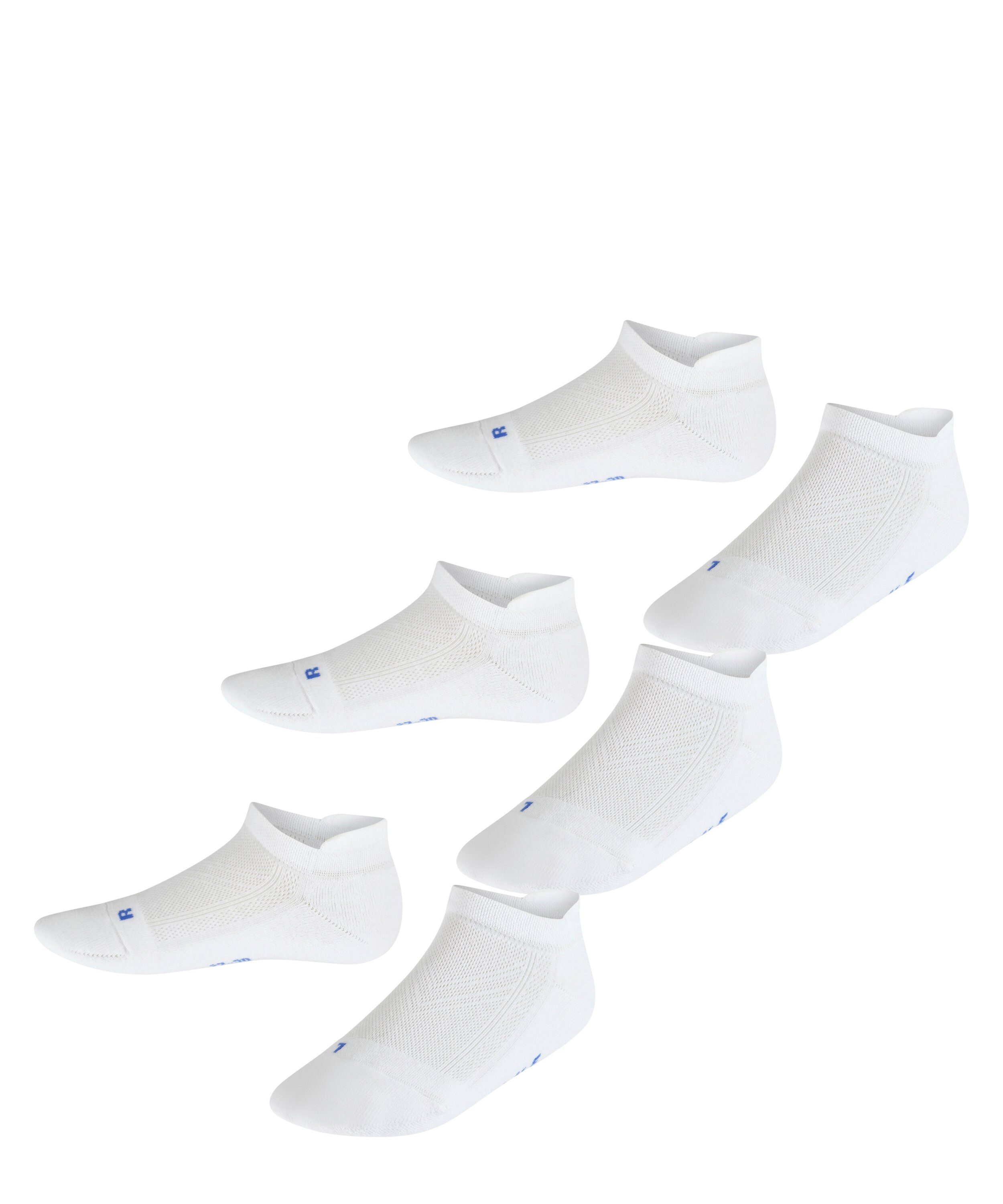 FALKE Sneakersocken Cool mit 3-Pack Plüschsohle white Kick ultraleichter (2000) (3-Paar)