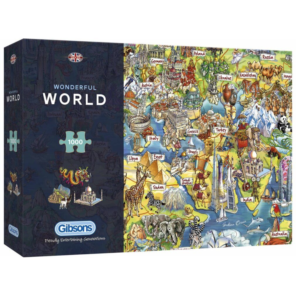 GIBSONS Puzzle Puzzle Wunderbare Welt 1000 Teile, Puzzleteile