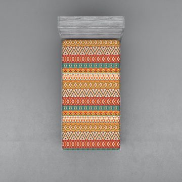 Spannbettlaken Soft Dekorativer Stoff Bettwäsche Rund-um Elastischer Gummizug, Abakuhaus, aztekisch Einheimische Folklore-Muster