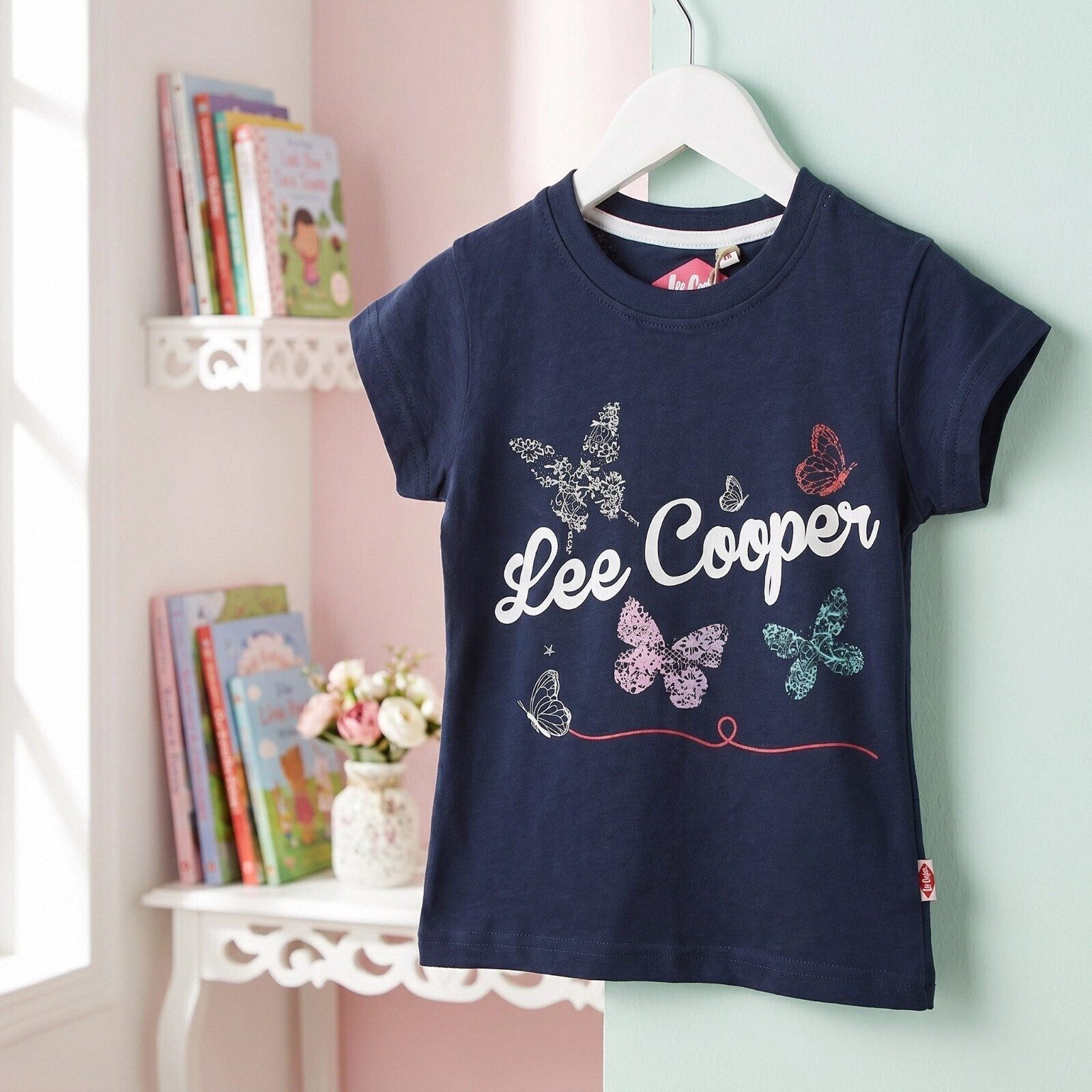 Lee Cooper Print-Shirt Lee Cooper Kinder Mädchen T-Shirt Kurzarm Shirt Gr. 104 100% Baumwoll