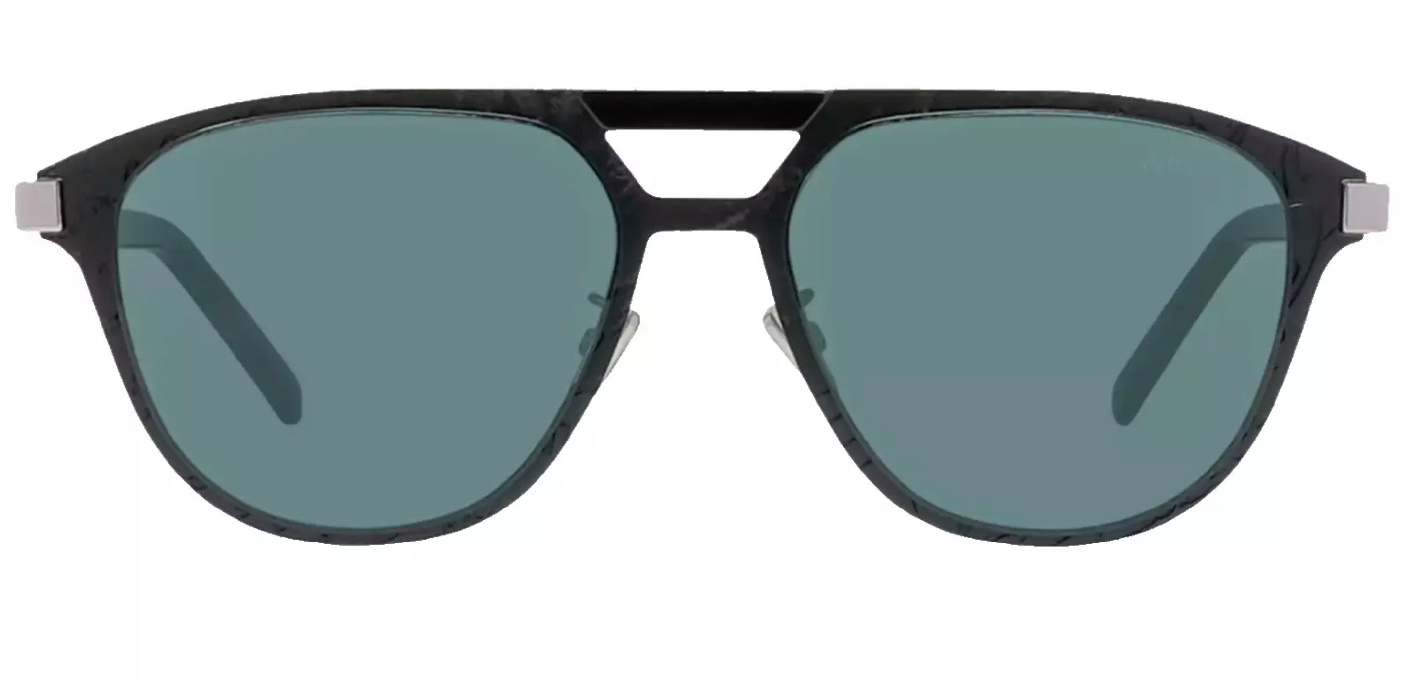Berluti Sonnenbrille Eyewear Scritto Acetate Brille Schwarzes Acetat mit blau-grünen Gläsern
