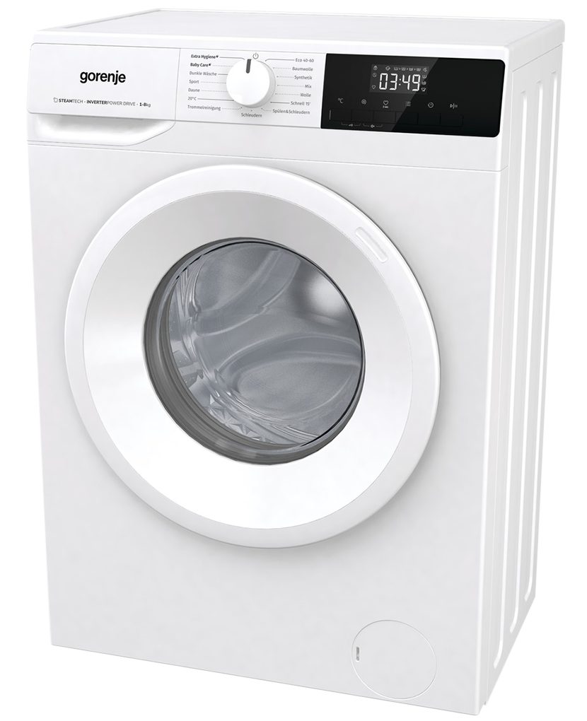 GORENJE Waschmaschine WNHPI84APS/DE, 8 kg, 1400 U/min, Dampffunktion, 15 Programme, AquaStop, RainDrop Trommel