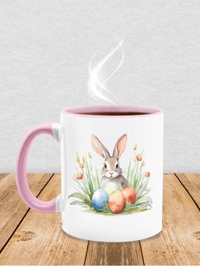 Shirtracer Tasse Hase mit Ostereiern, Keramik, Geschenke für Ostern