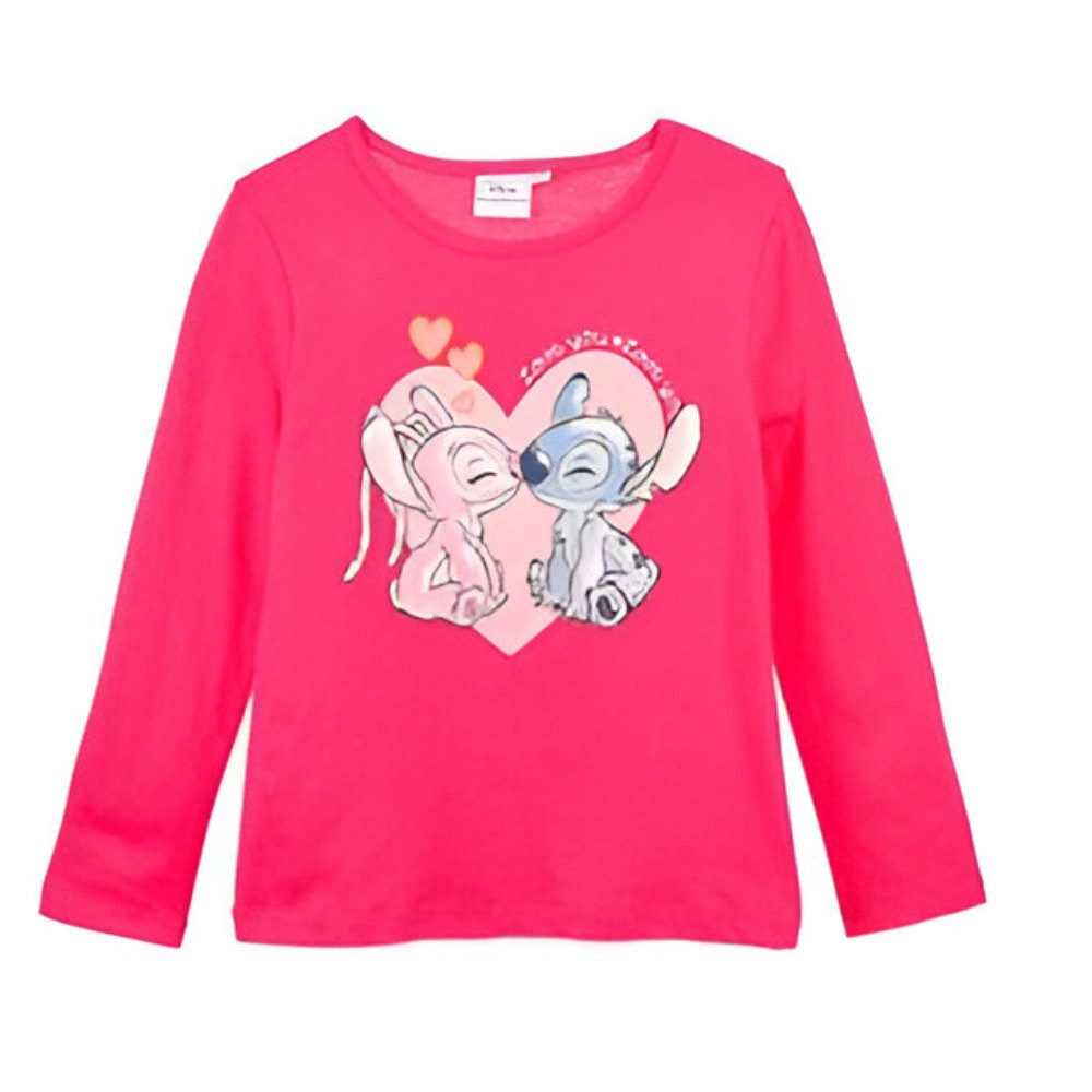 Disney Langarmshirt Disney Lilo und Stitch Angel Kinder Mädchen Langarmshirt Shirt Gr. 98-128 - 100% Baumwolle