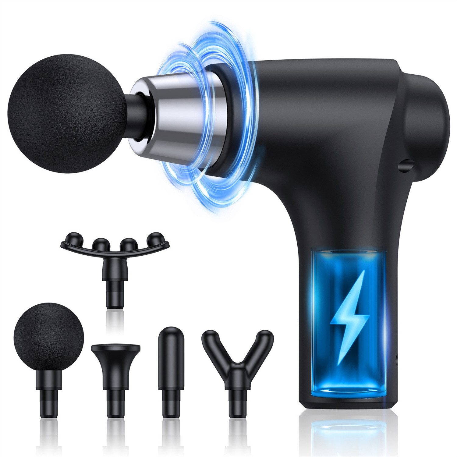 Massagepistole Mini Massage Gun mit 5 Köpfe 6speed für Rückenschmerzen Relief