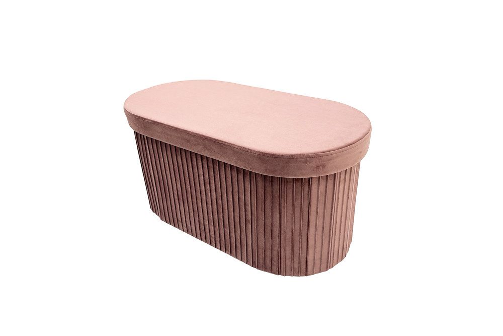 riess-ambiente Polsterbank ÉLAN 80cm rosa - Samt, Sitzbank, mit Stauraum, faltbar, abgerundet (Einzelartikel, 1-St), Eleganter Sitz mit Steppung - ideal für stilvolle & moderne Wohnräume