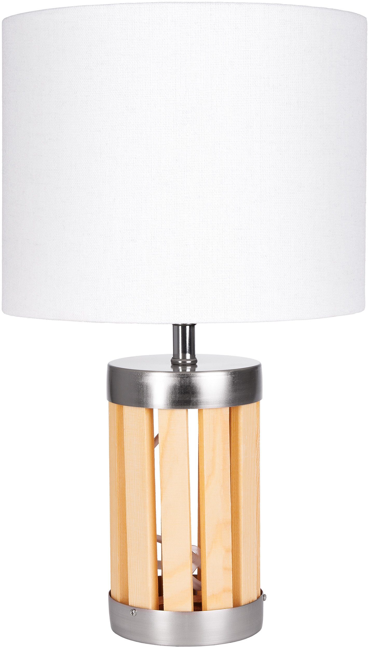BRUBAKER Tischleuchte Nachttischlampe Holz, Tischlampe, Ohne günstig online kaufen