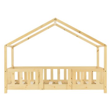 en.casa Kinderbett (Bett und Matratzen), »Treviolo« Hausbett mit Matratze Holz 70x140 cm