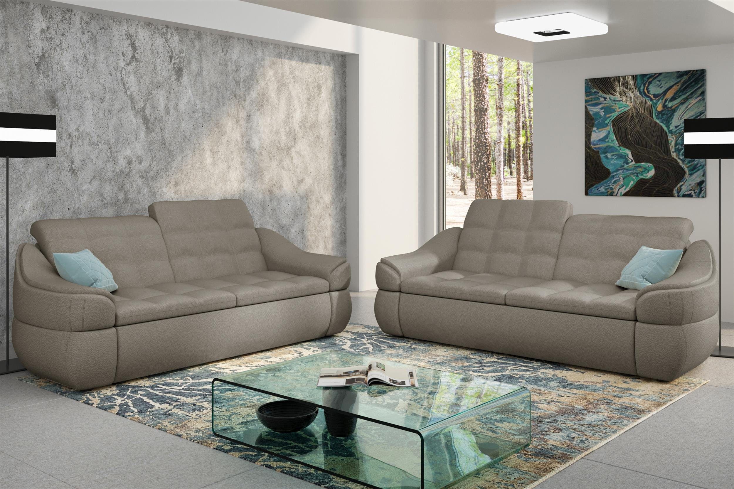 Stylefy Polstergarnitur Alisa, (Set (2-tlg), bestehend aus 2x2-Sitzer Sofa, Modern Design, made in Europa