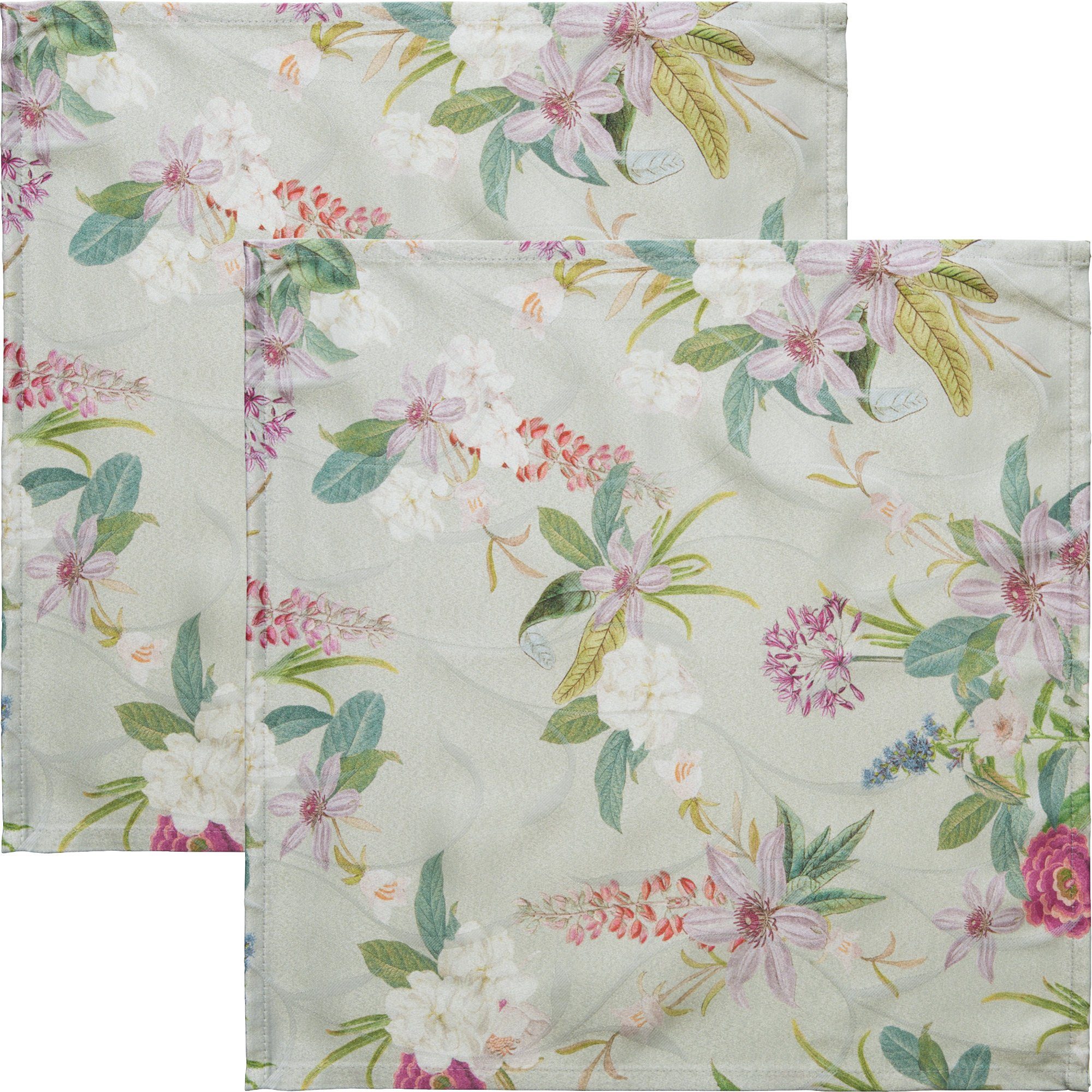 Erwin Müller Stoffserviette Serviette 2er-Pack, fleckabweisend Blumen