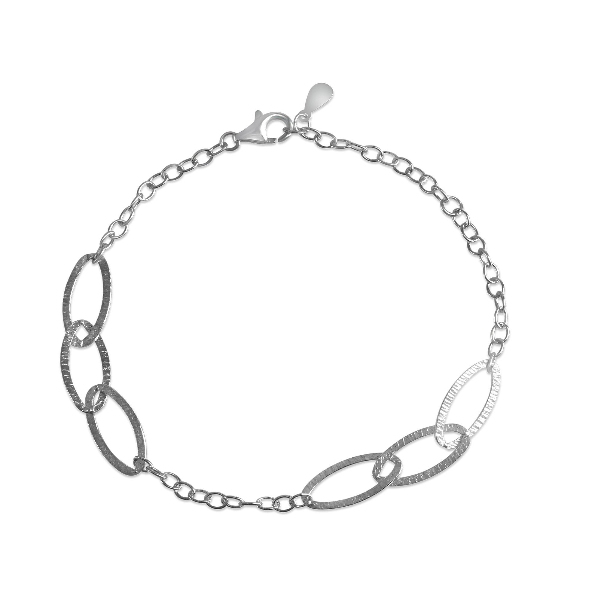 CELESTA Armband 925 Silber rhodiniert strukturiert