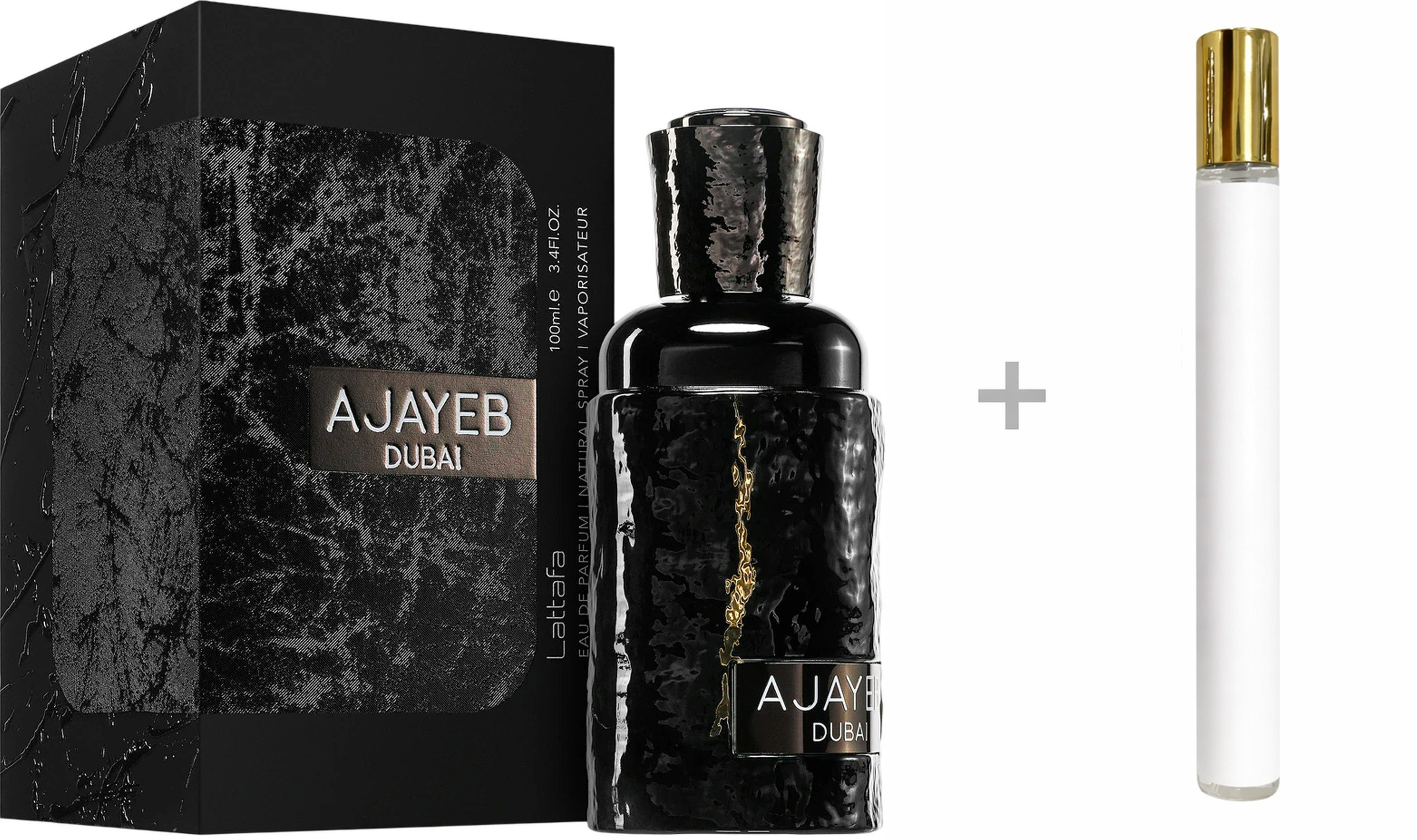 Lattafa Duft-Set Ajayeb Dubai Damen & Herren EDP Spray + Reiseduft, LATTAFA, Eau de Parfum, Glasflakon, Unisexduft