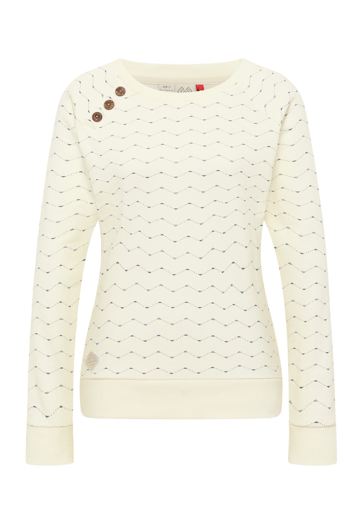 Ragwear WHITE DARIA Sweatshirt Vegane ZAG ZIG Mode Nachhaltige &