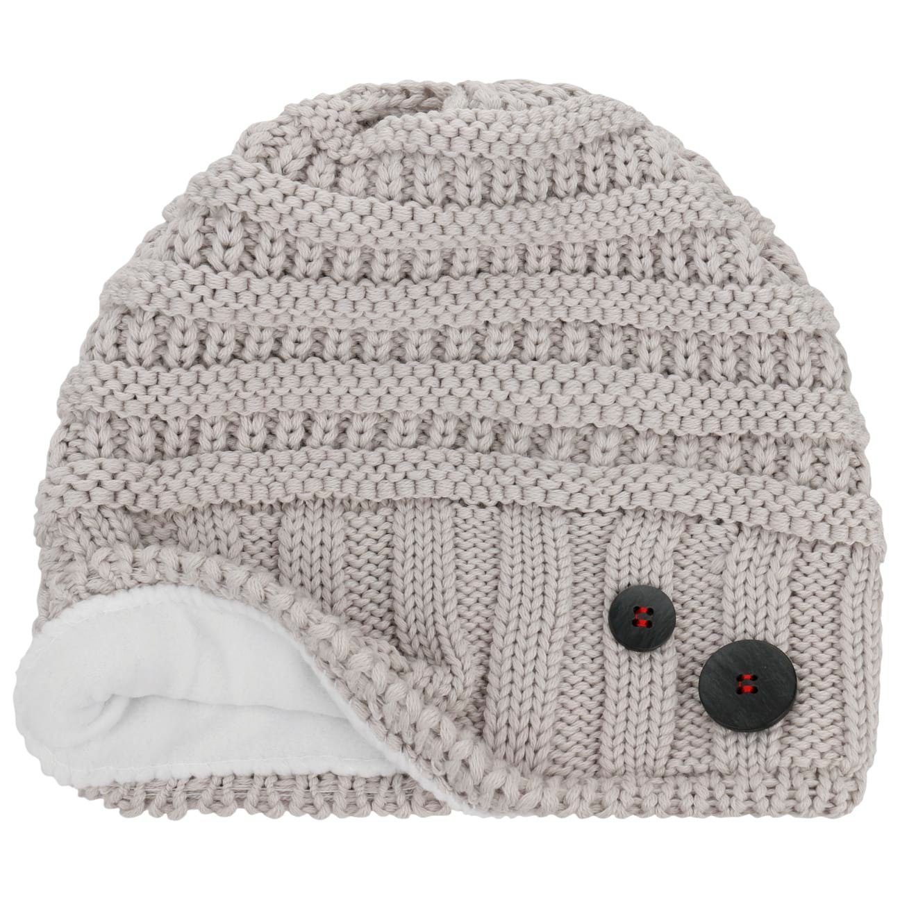 (1-St) hellgrau Made Beanie in Eisbär Italy mit Beanie Futter,