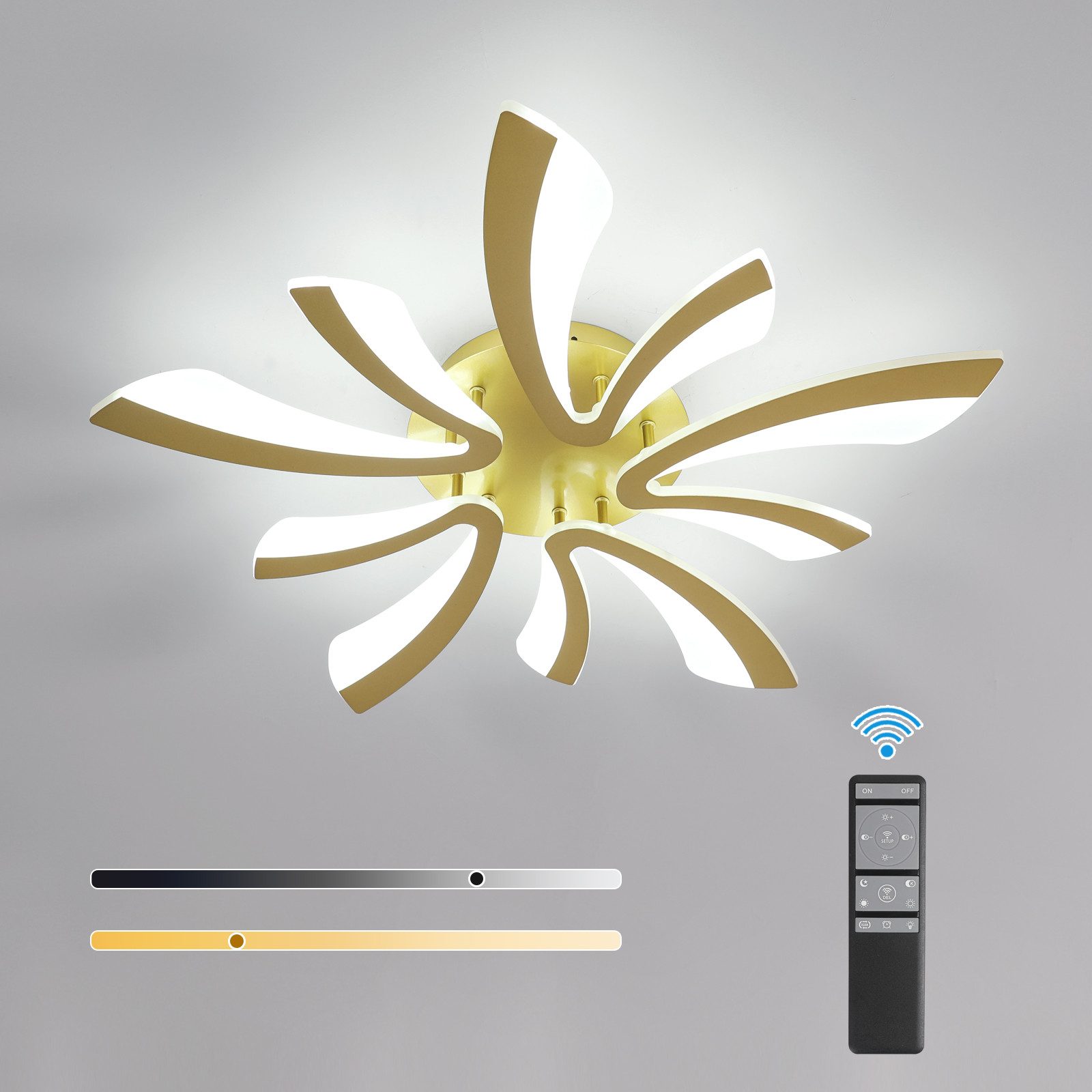 Riserva Deckenleuchten LED Deckenleuchte, 5 Lichtpunkte, 38W,dimmbar 3000-6 günstig online kaufen