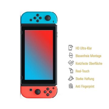 Protectorking Schutzfolie 1x Panzerfolie für Nintendo Switch Displayschutz Schutzfolie KLAR, (1-Stück), ANTI-SPLITTER