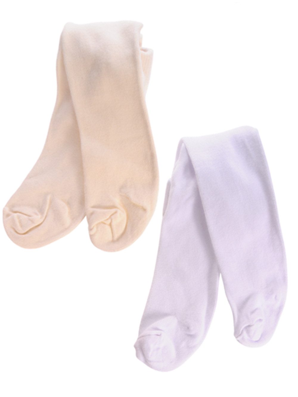 Strumpfhose Baby Strumpfhosen 2er Pack in weiß und creme für Neugeborene